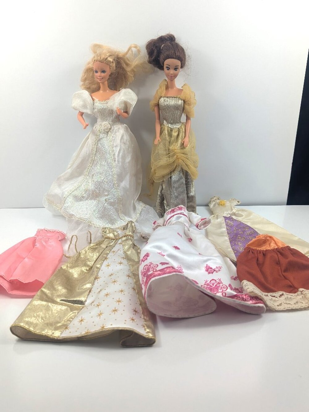 2 Vintage Barbie Dolls 1966 Made In The Philippines and China with dresses